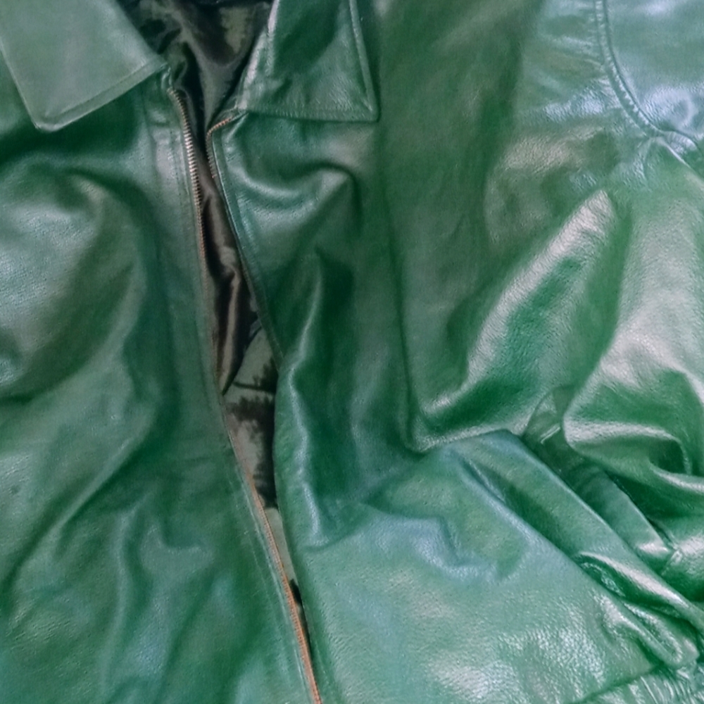 Rare green leather coat